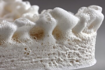 Poster - Complex foam structure showcases intricate bubbles and textures created during an experimental process in a laboratory