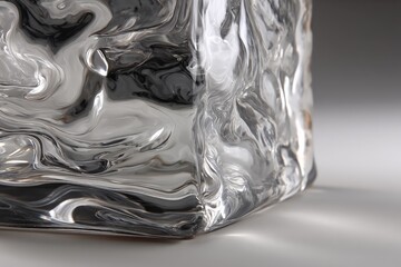Fototapete - Intricate glass texture reveals stunning details of a modern art piece captured in soft lighting