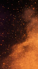 Poster - Abstract Golden Particle Explosion on Dark Background; Bokeh Effect; Vertical Shot; Studio Lighting; Modern Design; Graphic Resource; Conceptual