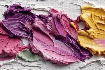 Aufkleber - Vibrant colors blending together on a textured canvas during an artistic painting session