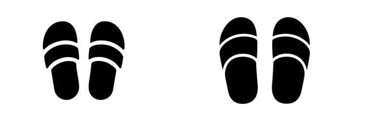 Fototapete - Set of black web icons representing foot sandals designed for user interface applications and digital platforms
