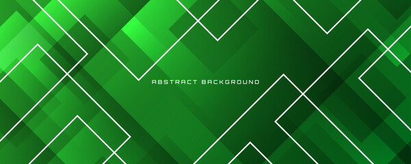 Poster - green abstract geometric background overlap layer on dark space with squares effect decoration. mode