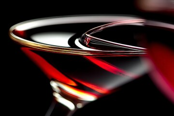 Poster - Elegant cocktail glasses with deep red liquid highlighting a sophisticated evening atmosphere