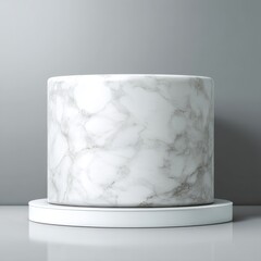 Aufkleber - Marble cylinder pedestal mockup displaying product in studio shot with soft lighting and neutral background for presentation