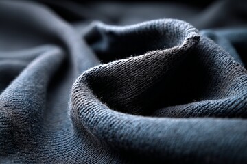 Aufkleber - Close-up of dark fabric showcasing texture and movement under soft lighting