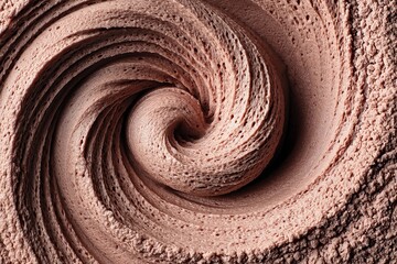 Poster - Swirling chocolate mousse creating a rich texture in a modern kitchen environment during afternoon preparation