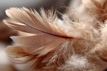 Fototapete - Delicate close-up of soft feathers showcasing intricate details and natural textures
