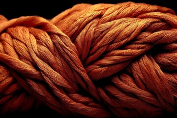 Poster - Vibrant orange yarn closely woven in unique texture, perfect for knitting and crafting projects