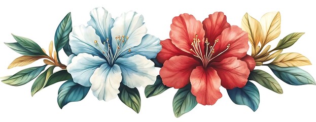 Wall Mural - Floral arrangement blue, red azaleas