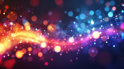 Poster - A vibrant. abstract representation of flowing light waves and colorful bokeh effects. creating a dynamic and energetic atmosphere suitable for digital backgrounds or artistic projects