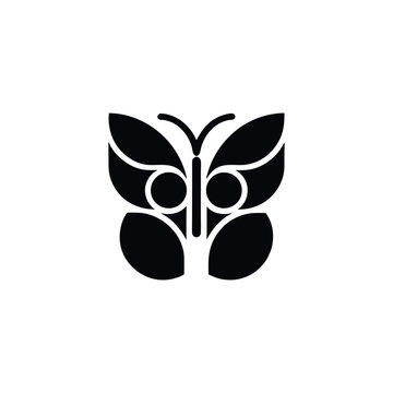 black butterfly silhouette stylized minimalist Logo Design Vector Backgrounds