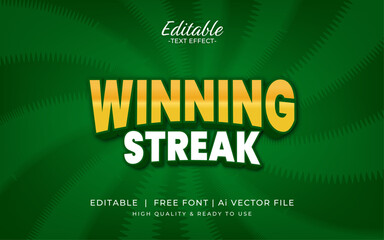 Poster - game editable text effect. winning streak business