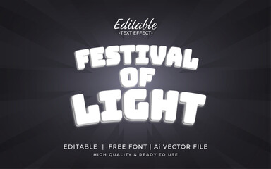 Poster - festival of light editable text effect style, Ai editable text effect