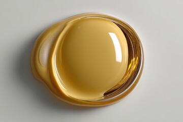 Poster - Golden honey spread on smooth surface highlighting its rich texture and natural color during daylight