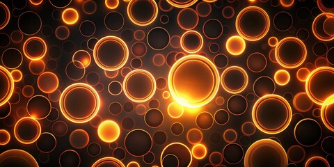 Poster - Abstract Glowing Circles Design Featuring Orange and Dark Tones for Backgrounds and Digital Projects