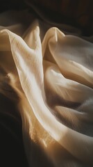Poster - Soft Light Illuminating Translucent Fabric Folds and Subtle Textural Waves