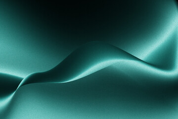 Poster - Abstract teal wave, flowing silk fabric texture background.