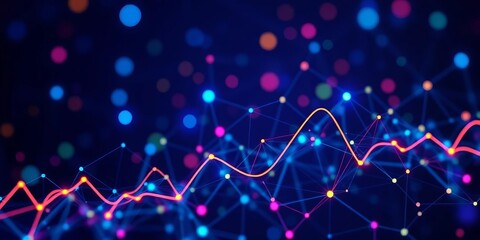 Poster - Abstract network graph showing energy price fluctuations and inflation impacts, relationship, power