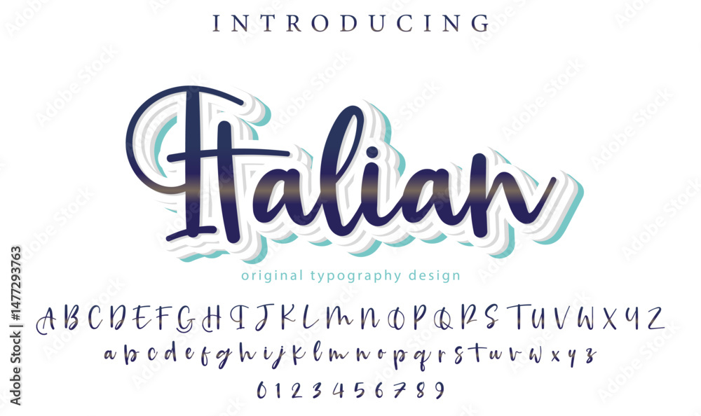 Italian Font Stylish brush painted an uppercase vector letters ...