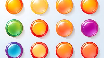 Professional Set of Isolated Glossy Vector Web Buttons for Web Designers