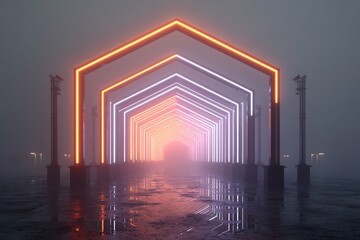 Poster - Mystical illuminated portal creating a captivating gateway into the unknown