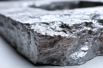 Poster - Reflective metallic surface evokes a sense of texture and depth in an artistic arrangement suitable for display