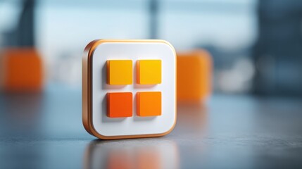 Poster - Square orange and white app icon representing real-time stock market heatmap for live sector analysis and trading