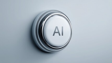Poster - innovative button on a wall representing ai consumer spending controller concept with dynamic behavi