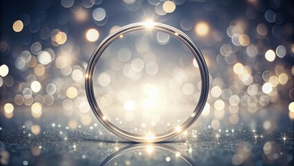Aufkleber - A Gleaming Metallic Band Rests on a Sparkling Surface, Illuminated by a Shimmering, Festive Backdrop