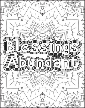 Gratitude Quote Coloring Page for Adults. Gratitude Quote Coloring Page for Amazon KDP.