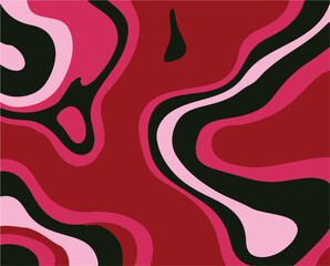 Aufkleber - This vector illustration features abstract, flowing shapes in red, pink, and black. Created in a bold psychedelic style, it captures trend for expressive, eye-catching patterns with retro vibes.