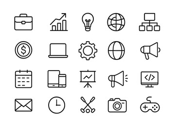 Aufkleber - Vector icon collection depicting business, technology, and communication elements for modern applications