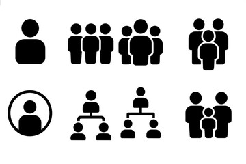 Poster - Vector icons representing various group dynamics and individual representations for design and communication