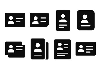 Poster - Vector icon set showcasing various styles of identification cards and profiles for digital designs or applications
