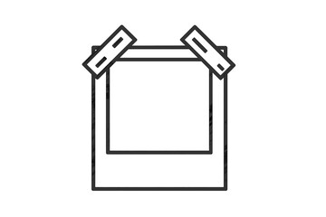 Poster - Freshly designed vector icon of a blank photo frame with tape for digital applications and graphics