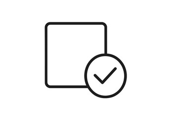 Fototapete - Vector icon representing a checkbox with a square outline and tick mark symbolizing confirmation and selection in digital interfaces