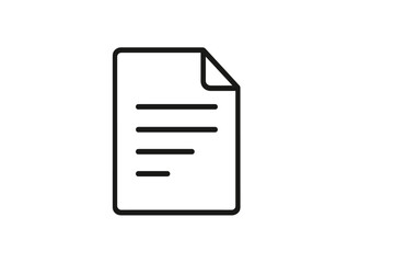 Poster - Vector icon representation of a document with lines and a folded corner in a minimalistic design