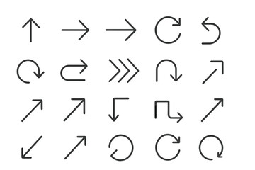 Fototapete - Collection of vector icons representing various directional arrows and symbols for navigation and user interface design