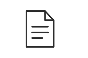 Poster - Simple vector icon of a paper document with a folded corner representing notes and text for various applications in design