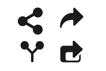 Fototapete - Vector icons representing sharing and forwarding actions for digital content