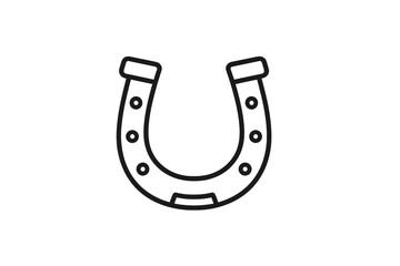 Poster - Stylized vector icon of a horseshoe symbolizing good luck and fortune in various cultural contexts