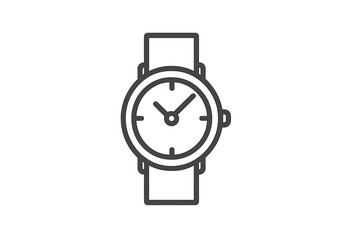 Poster - Stylish vector icon of a wristwatch with a round dial and a simple strap design suitable for modern applications