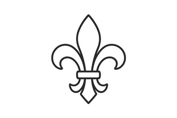 Poster - Stylized vector icon of a fleur-de-lis symbol representing heritage and artistry in design