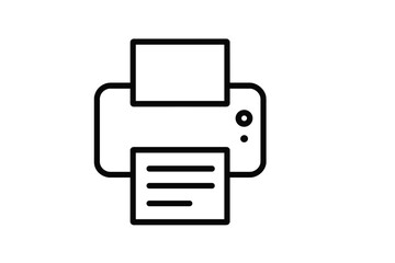 Poster - Vector icon of a printer with a document being printed in a simple, modern design