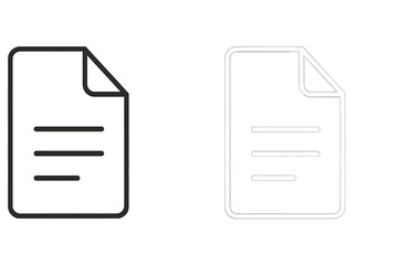 Poster - Vector icon of a document with lines, showcasing a minimalist and clean design suitable for various applications