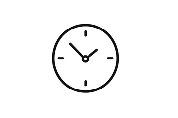 Poster - Simplistic vector icon of a clock with detailed hour and minute hands for clear time representation