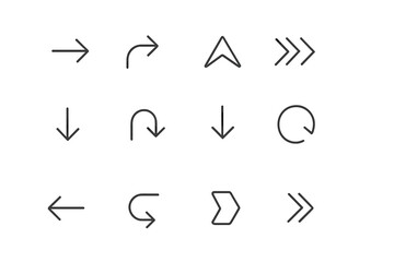 Fototapete - Vector icon collection featuring various directional arrows and symbols for use in graphic design and user interfaces