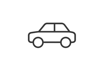 Poster - Vector icon of a simple car design in a minimalist style representing transportation and travel
