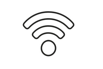 Poster - Vector icon representing wireless internet connectivity with signal waves and central point indicating network access