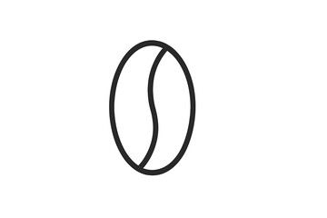 Poster - Stylized black and white vector icon representing a coffee bean design created for digital use